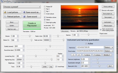 SonicPhoto(图片转声音工具)软件截图-1