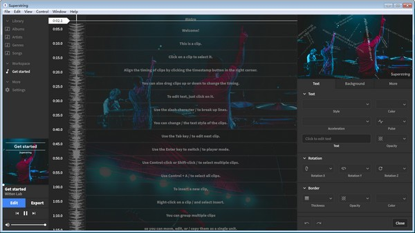 Superstring(歌词视频制作软件)软件截图-2