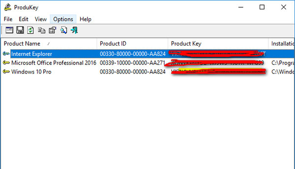 ProduKey(产品密钥恢复工具)软件截图-1