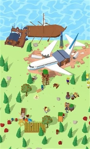 Idle Plane Crash Survival(岛屿建设者)游戏截图-3