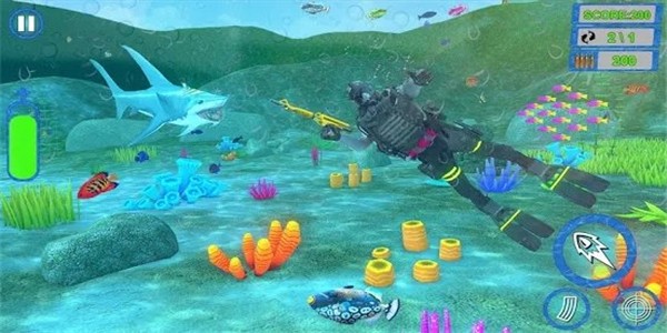 Underwater Shooting World(水下射击世界猎鱼人免费游戏)游戏截图-2