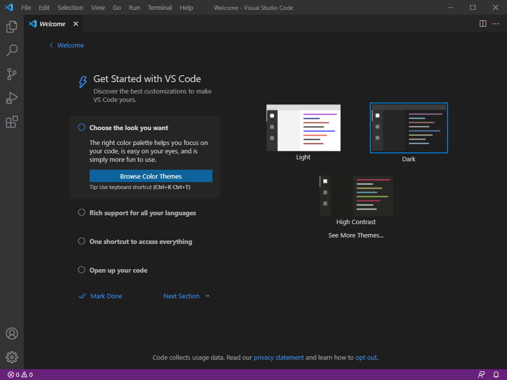 Visual Studio Code最新版软件截图-1