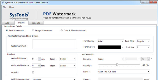 SysTools PDF Watermark(PDF去水印)软件截图-1